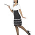 Flapper Costume, Black, with Dress & Fur Stole43128