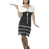 Flapper Costume, Black, with Dress & Fur Stole43128