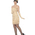 Flapper Costume, Gold, with Short Dress44678
