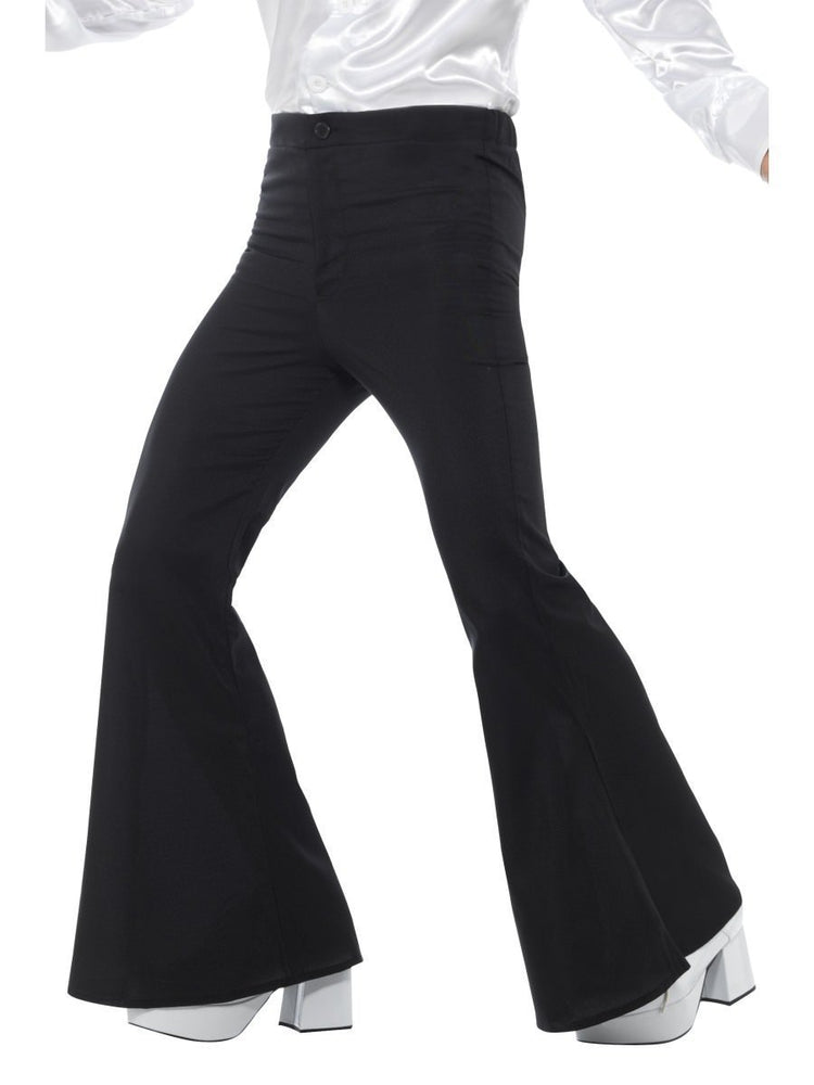 Smiffys Flared Trousers, Mens, Black - 48191