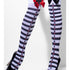 Opaque Hold-Ups, Black & White, Striped with Red Bows