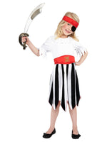 Smiffys Pirate Girl Costume, Black & White - 38776