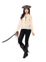 Pirate Shirt, Ivory, with Lace Up Front40383