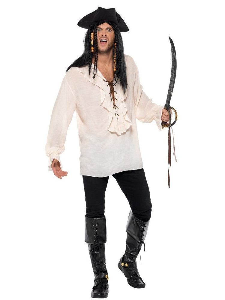 Pirate Shirt, Ivory, with Lace Up Front40383