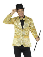 Smiffys Sequin Jacket, Mens, Gold - 21163