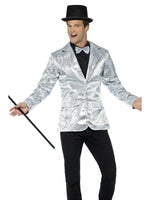 Smiffys Sequin Jacket, Mens, Silver - 21139