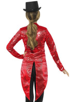 Sequin Tailcoat Jacket, Red