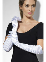 Gloves Long Velvet White