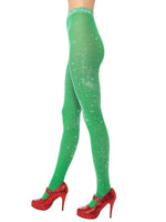 Tights Green and Silver Sparkle