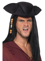 Tricorn Pirate Captain Hat, Black40380