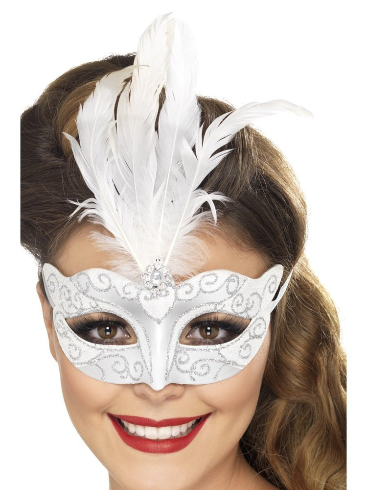 Venetian Glitter Eyemask, Silver
