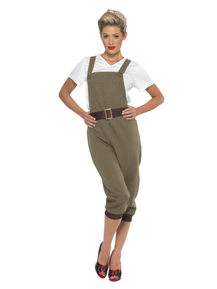 Smiffys WW2 Land Girl Costume, Khaki - 44438