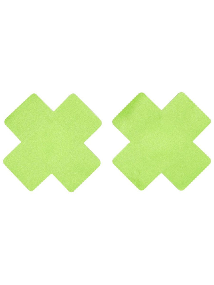 Fever Cross Nipple Pasties, Lime