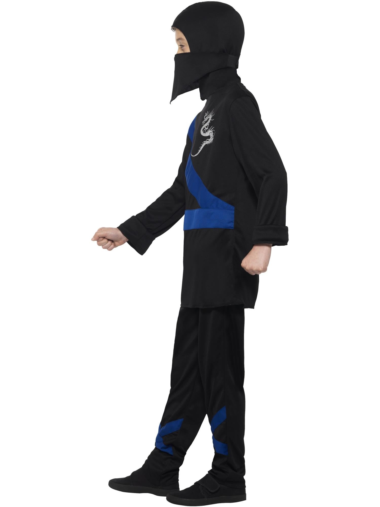 Smiffys Ninja Assassin Costume, Black & Blue - 21073