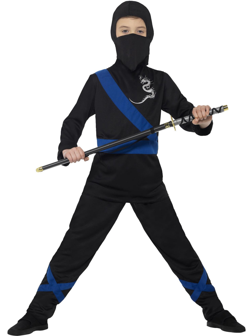 Smiffys Ninja Assassin Costume, Black & Blue - 21073