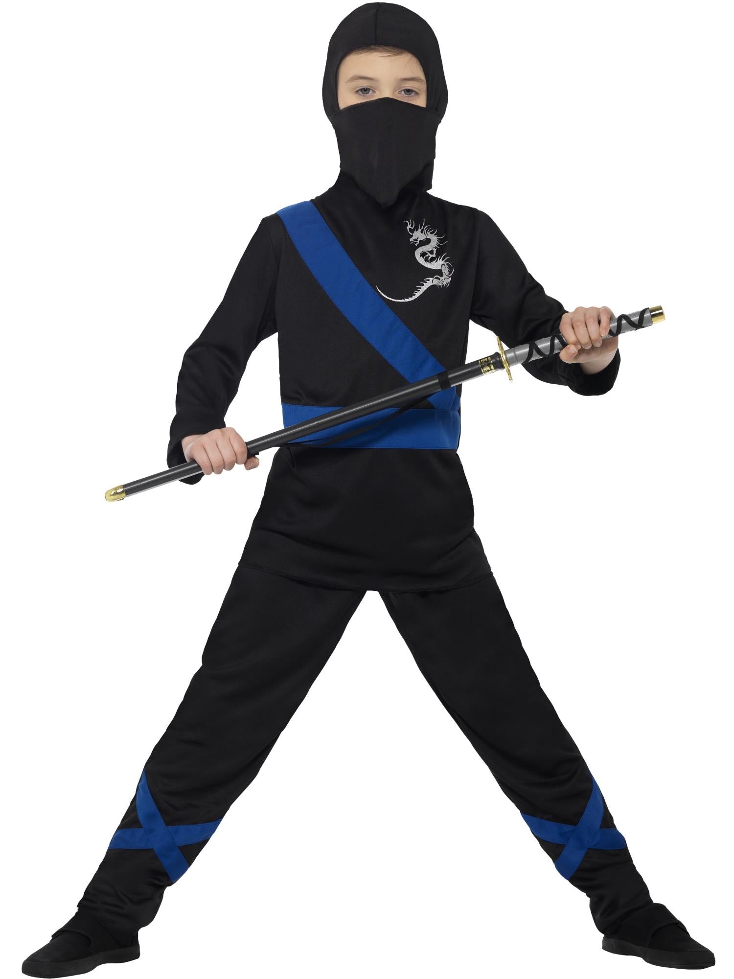 Smiffys Ninja Assassin Costume, Black & Blue - 21073