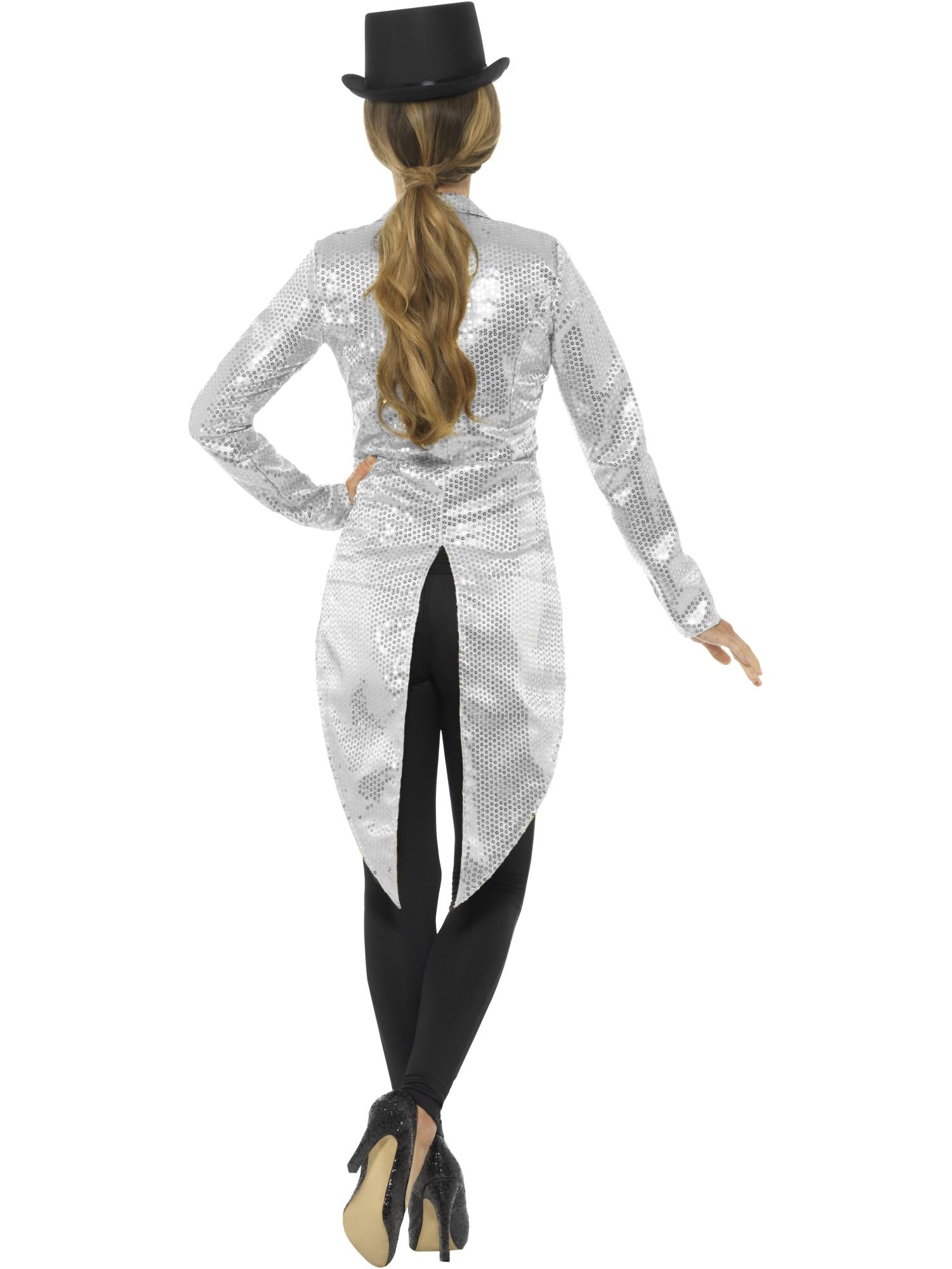 Sequin Tailcoat Jacket, Silver
