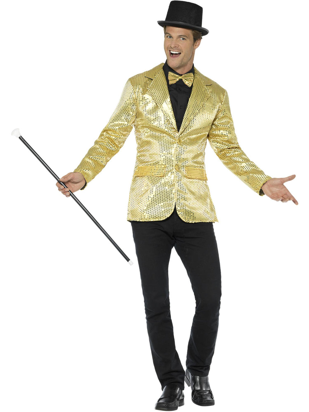 Smiffys Sequin Jacket, Mens, Gold - 21163