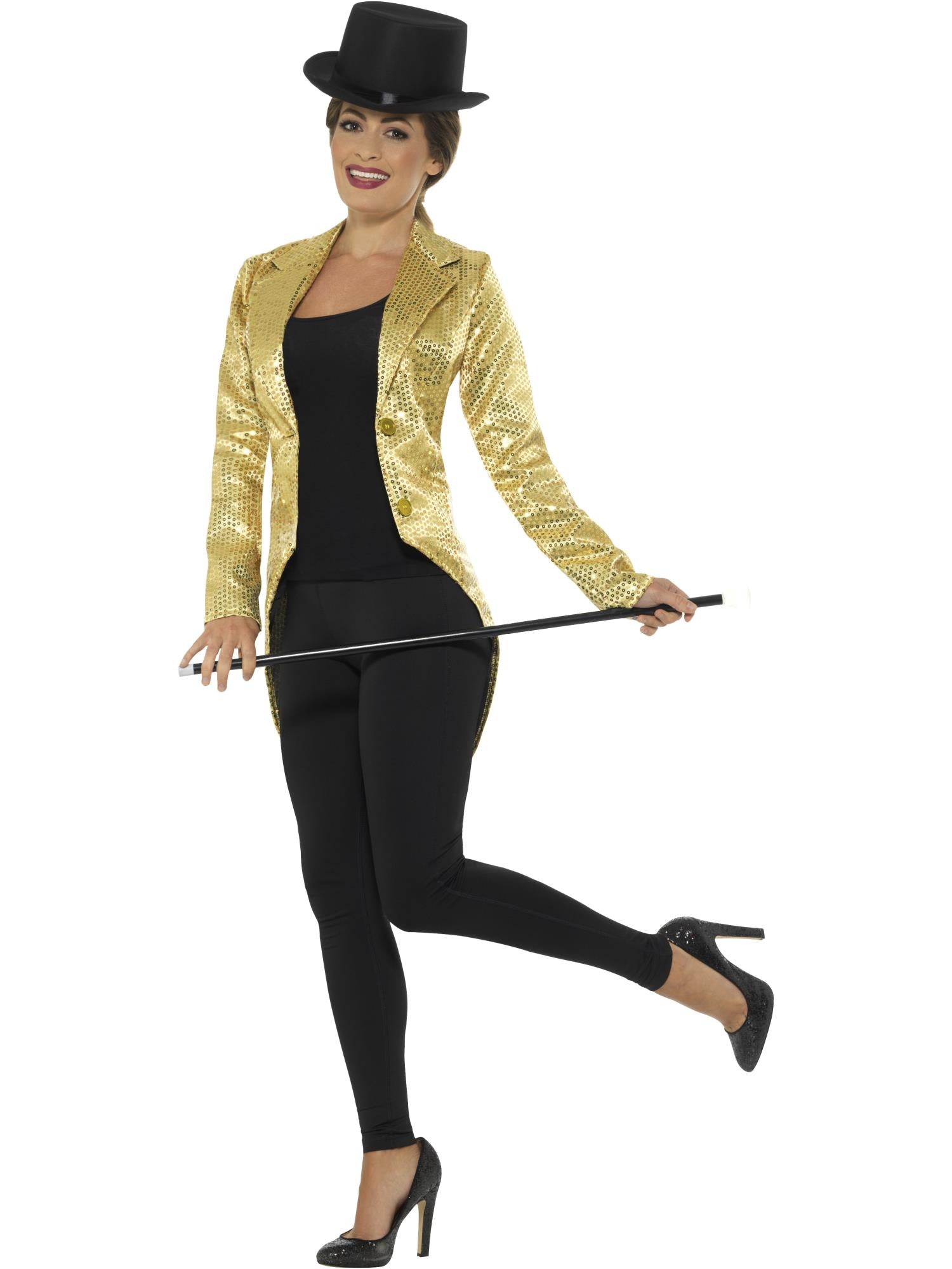 Sequin Tailcoat Jacket, Gold