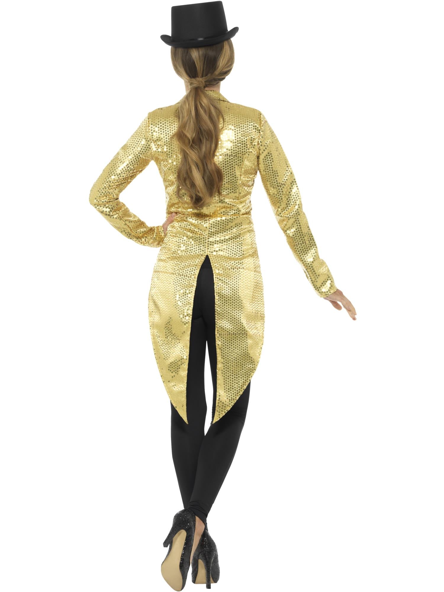 Sequin Tailcoat Jacket, Gold