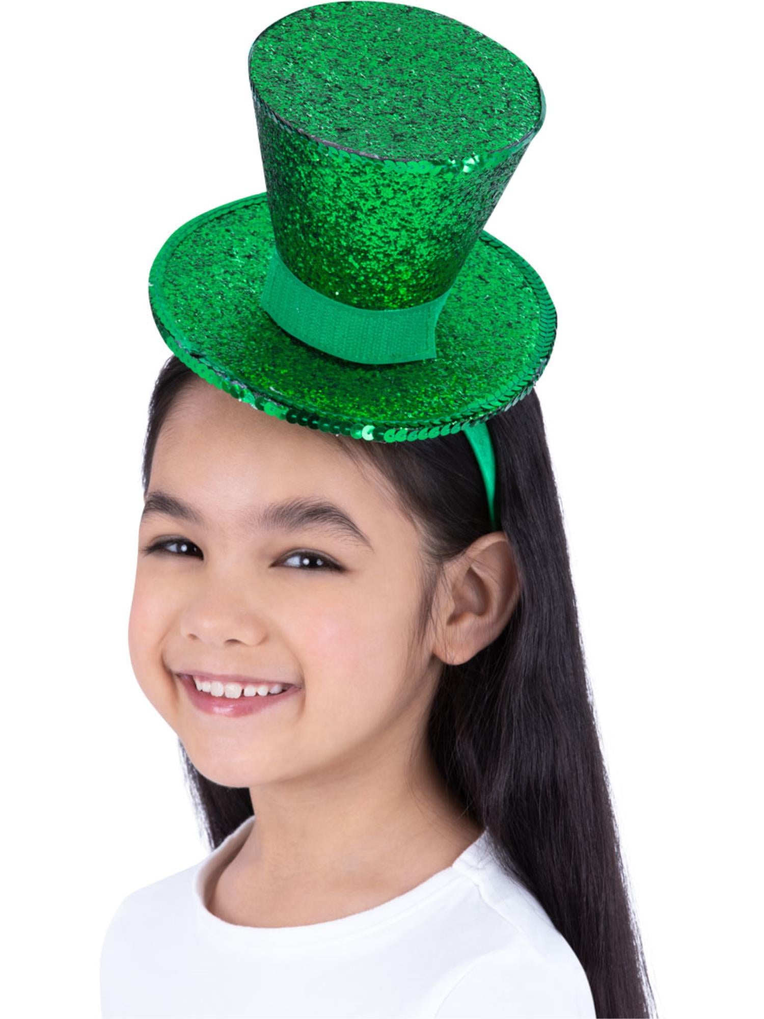 Fever Mini Top Hat on Headband, Green