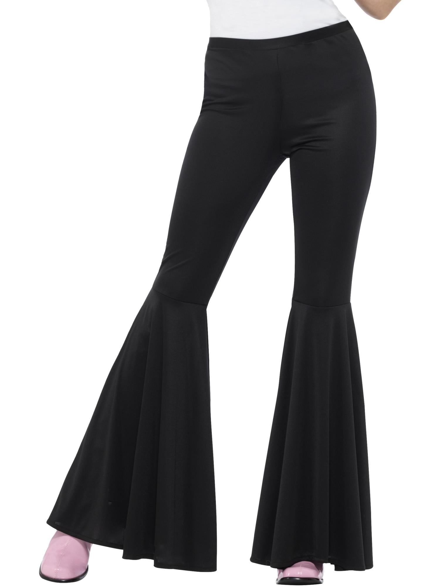 Smiffys Flared Trousers, Ladies, Black - 21465