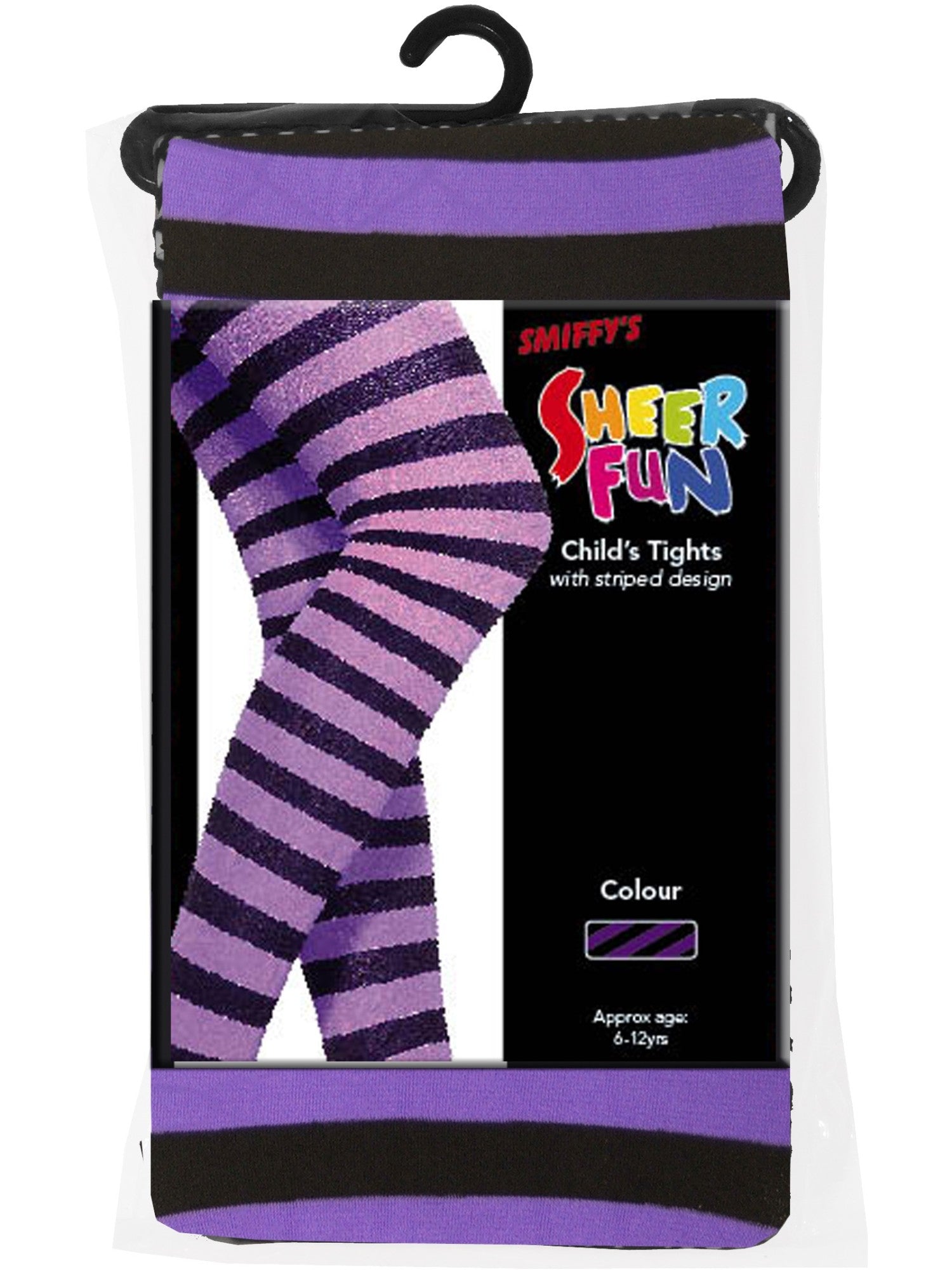 Tights Striped, Purple & Black