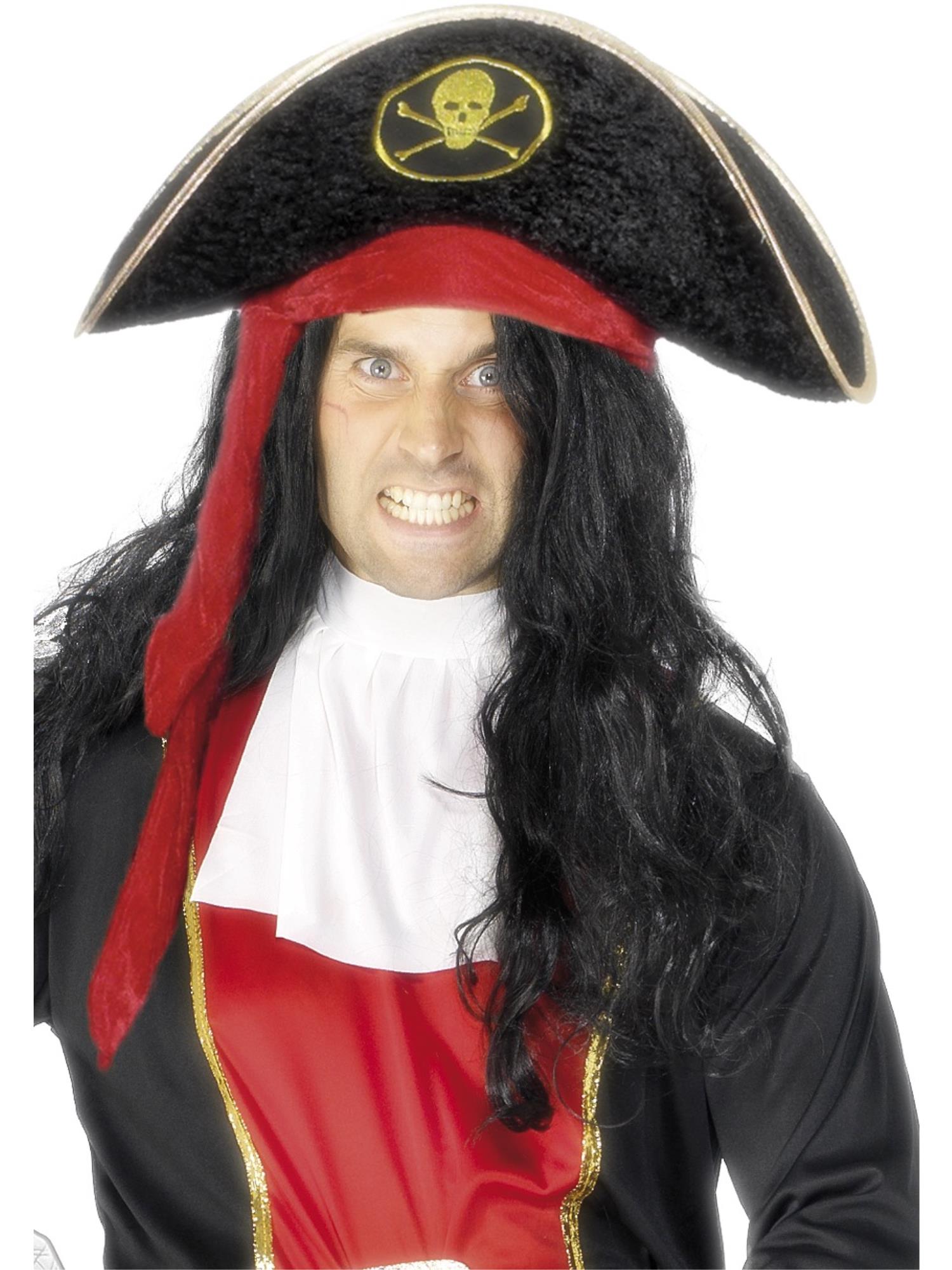 Pirate Hat Fabric Black & Red
