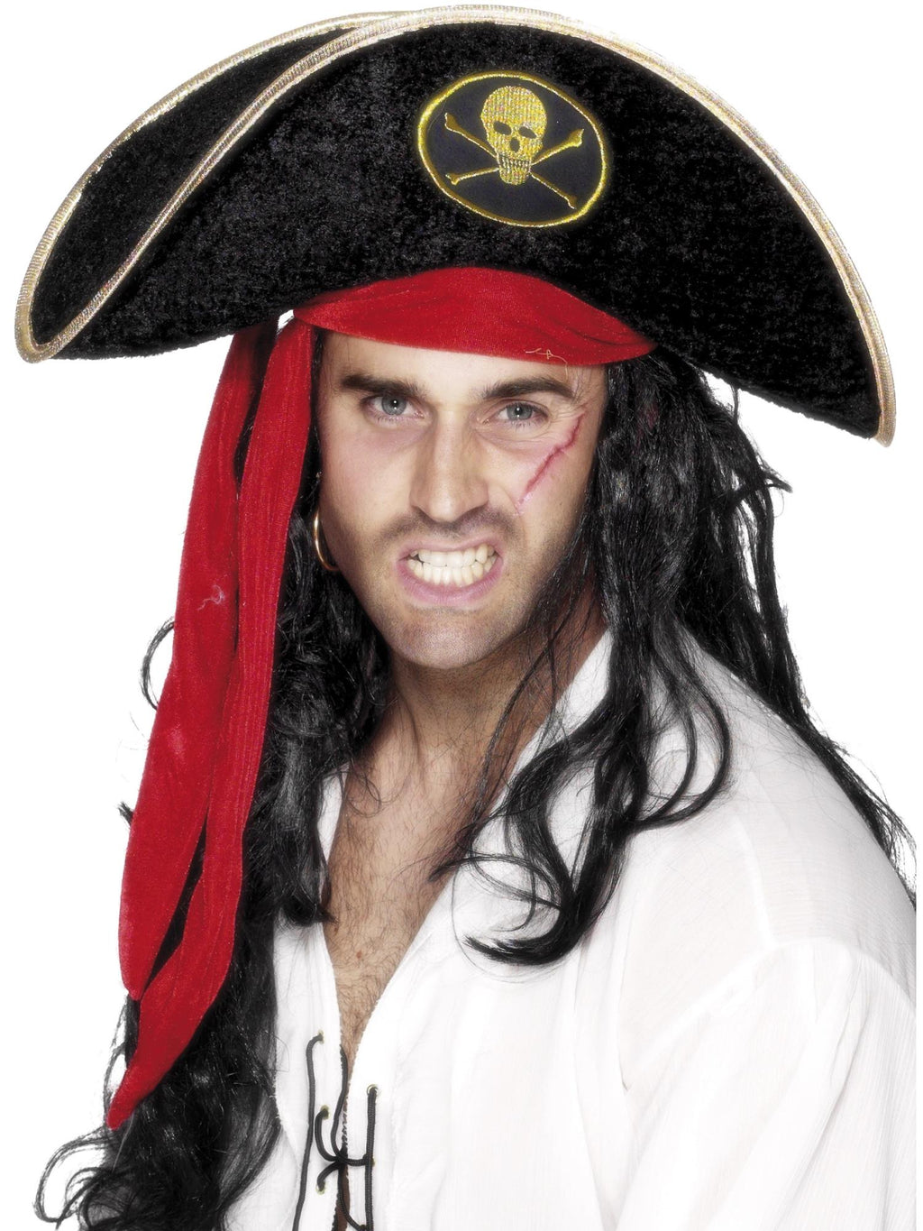 Pirate Hat Fabric Black & Red