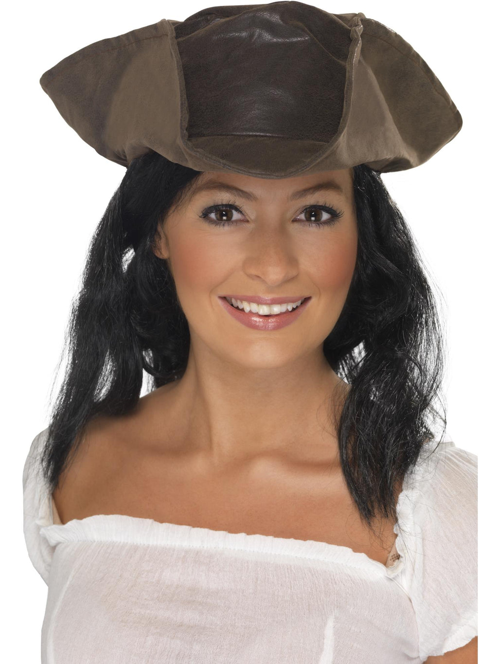Pirate Hat Brown Leather Look