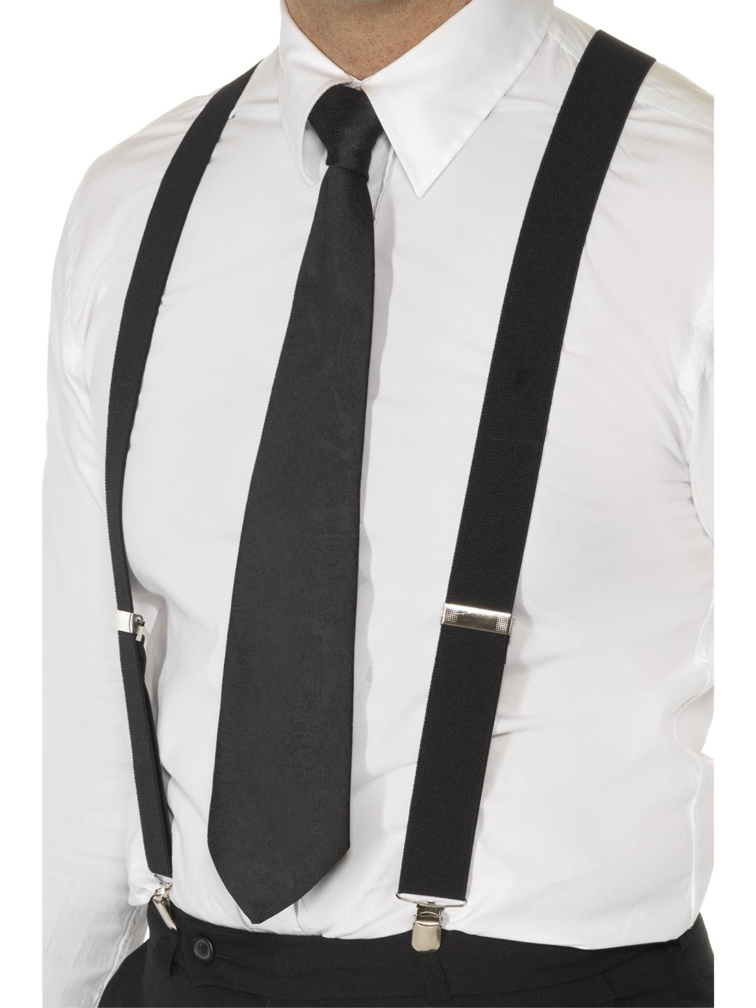 Black Elasticated Braces, Black