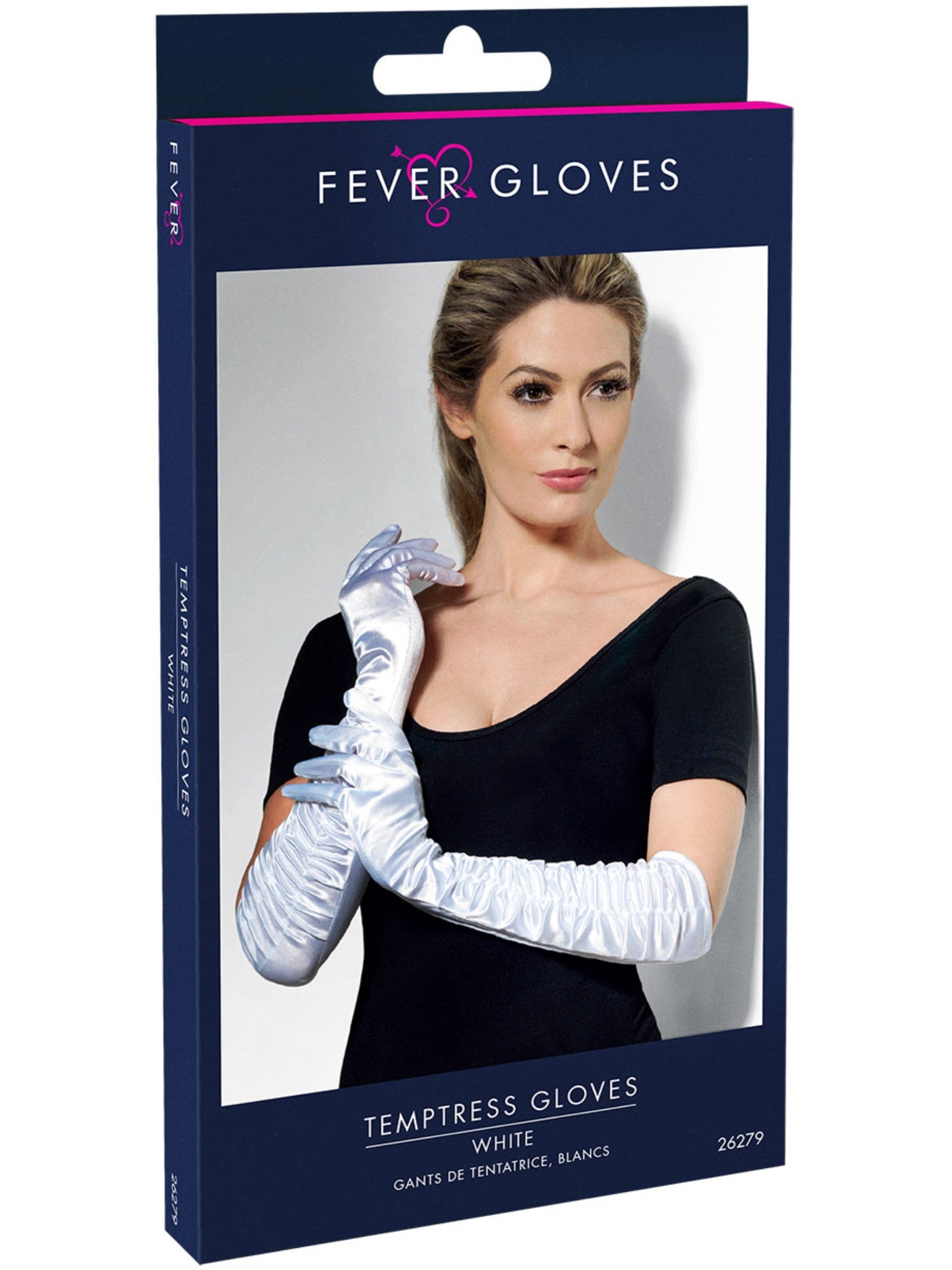 Gloves Long Velvet White