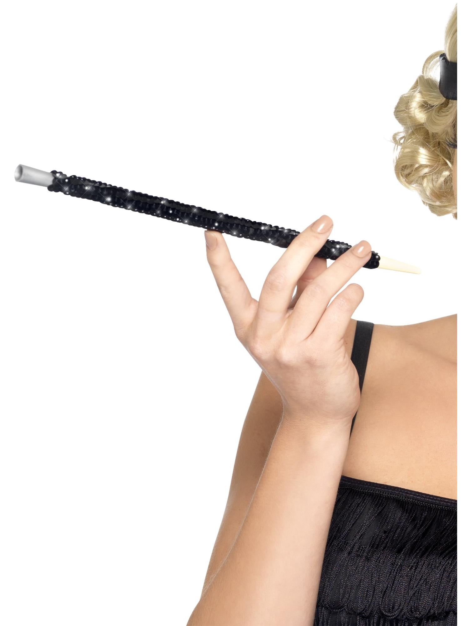 Black Sequinned Cigarette Holder, Black