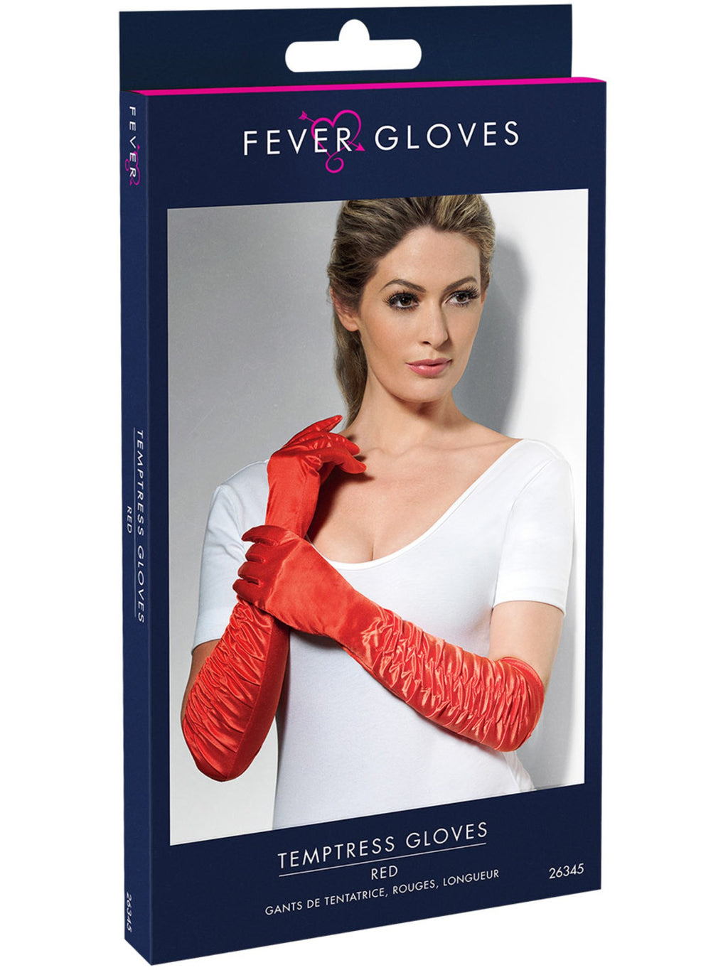 Red Gloves Long Ruched