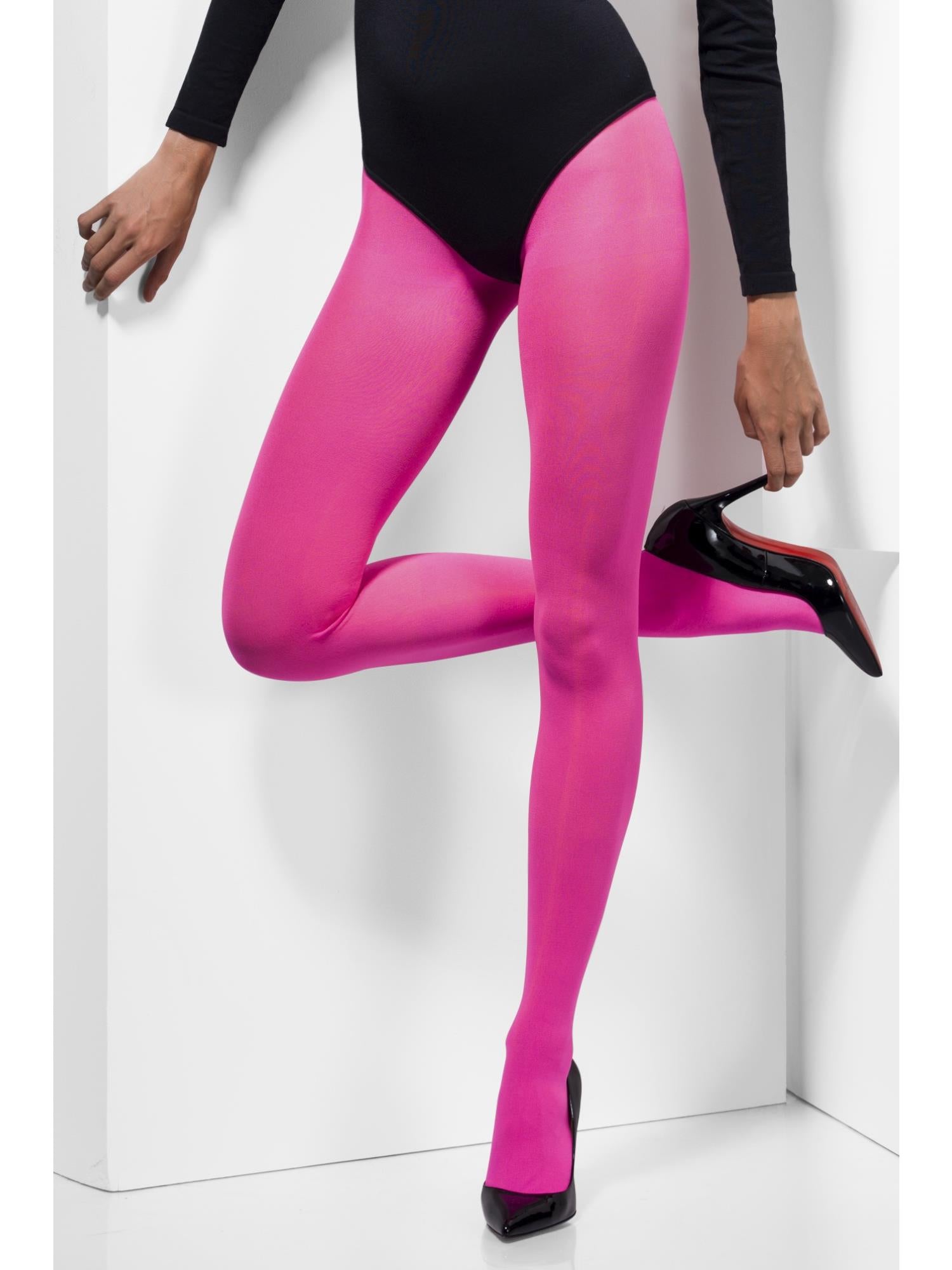 Smiffys Opaque Tights, Pink - 27136