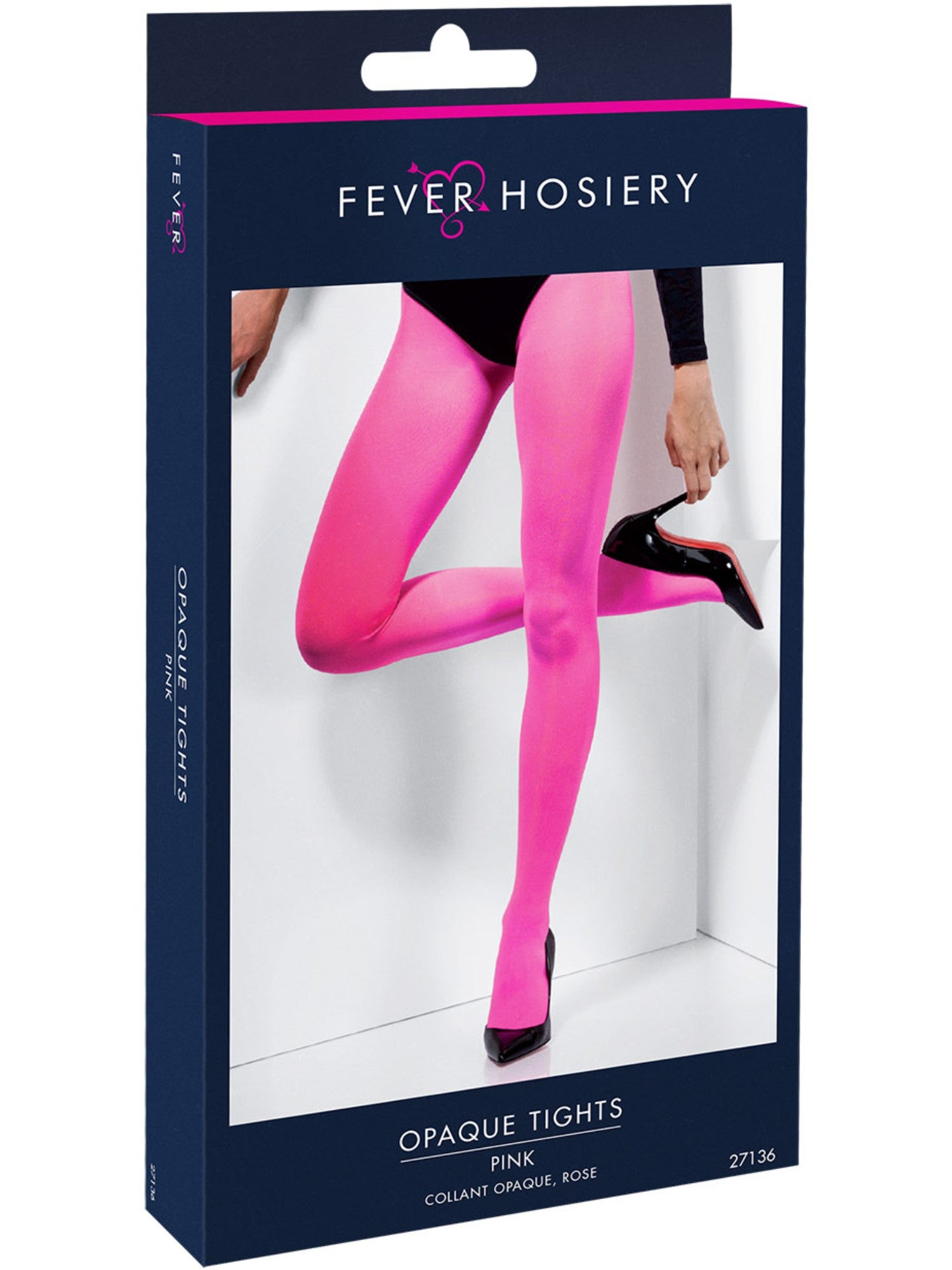 Smiffys Opaque Tights, Pink - 27136