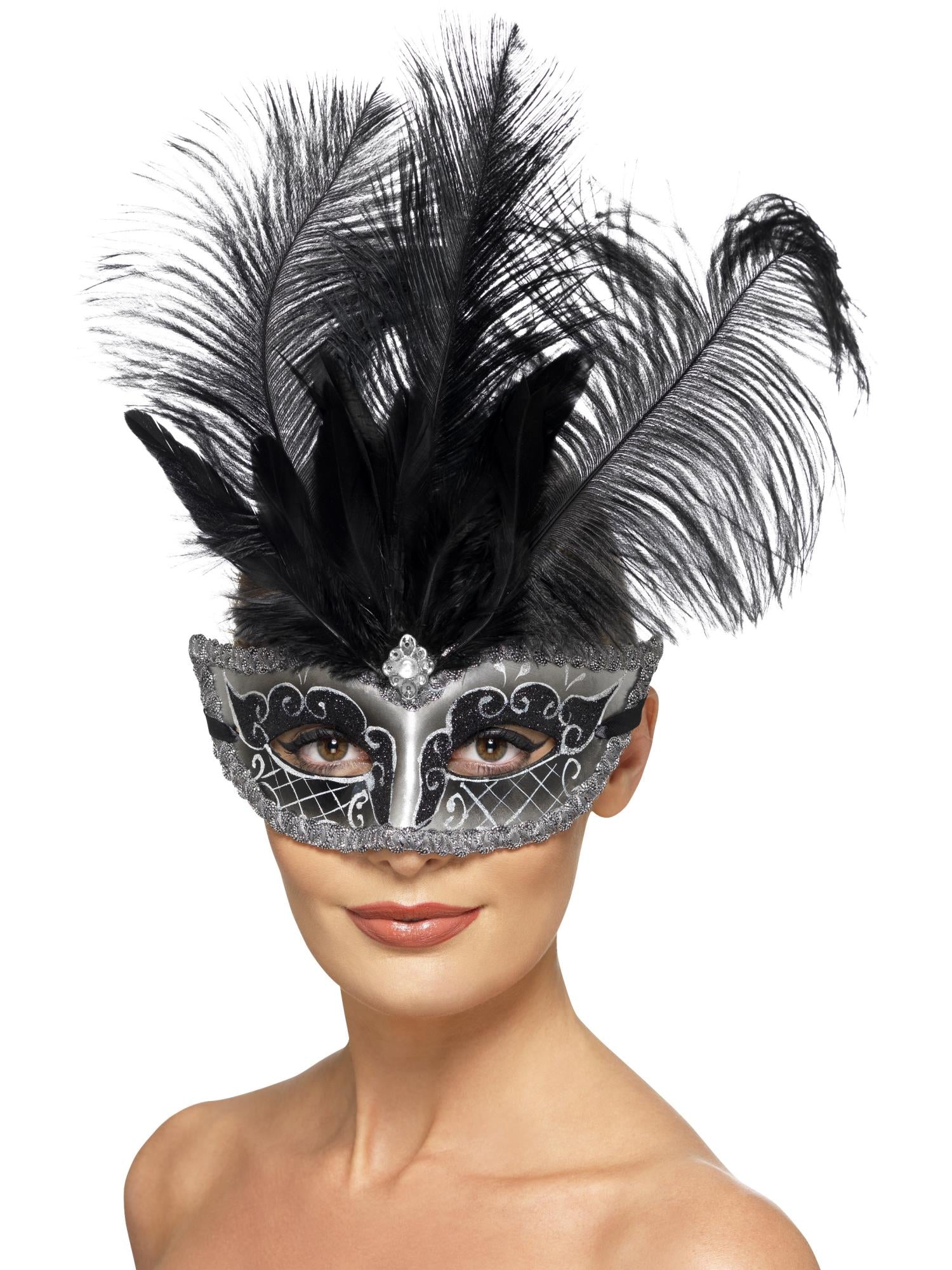 Venetian Colombina Eyemask, Grey