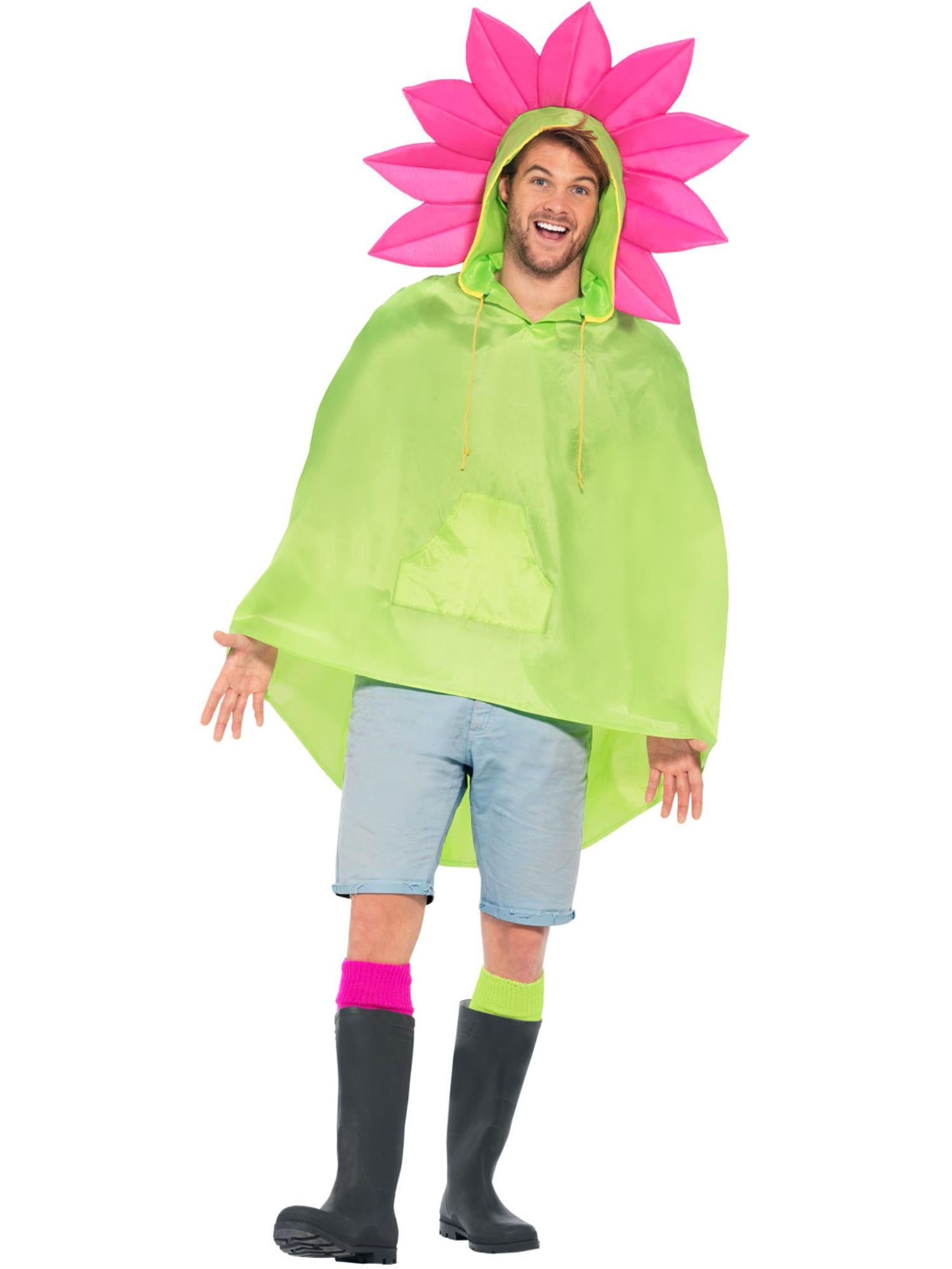 Flower Party Poncho, Green
