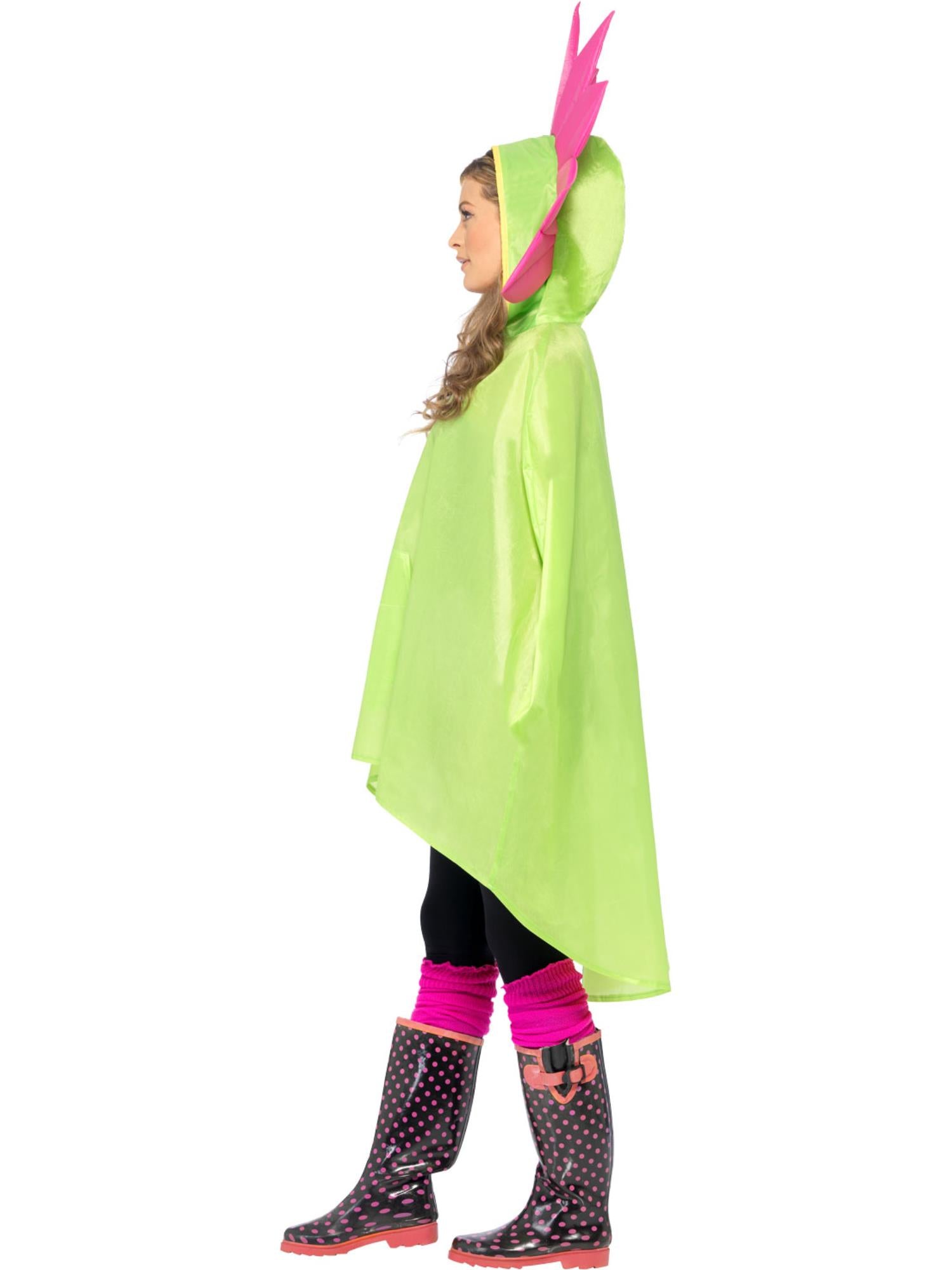 Flower Party Poncho, Green