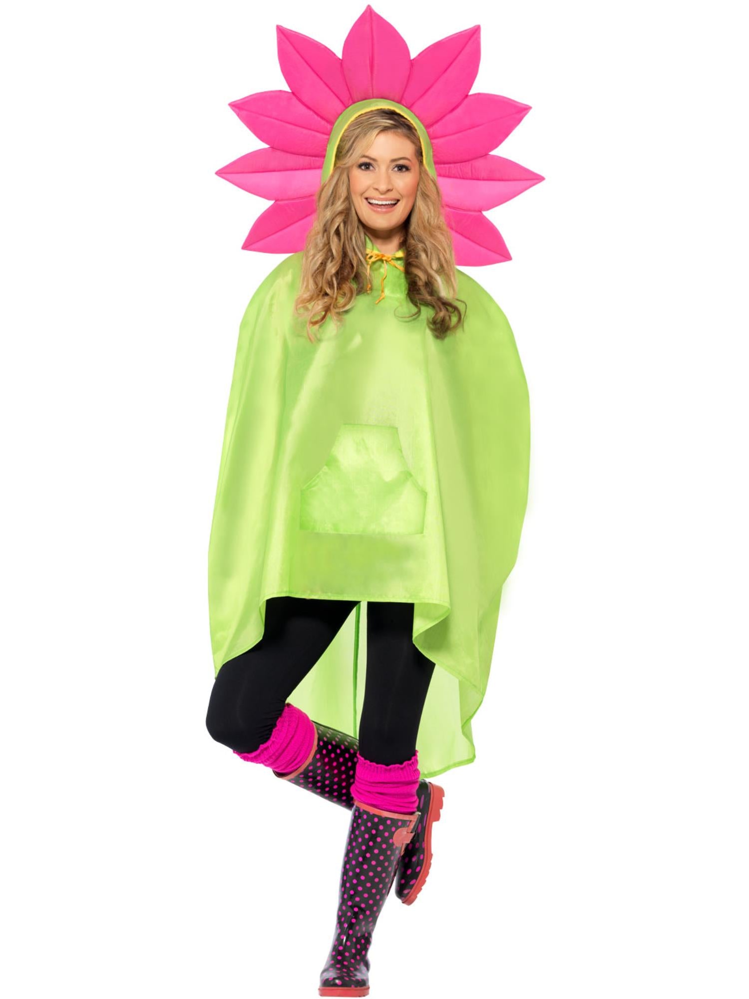 Flower Party Poncho, Green