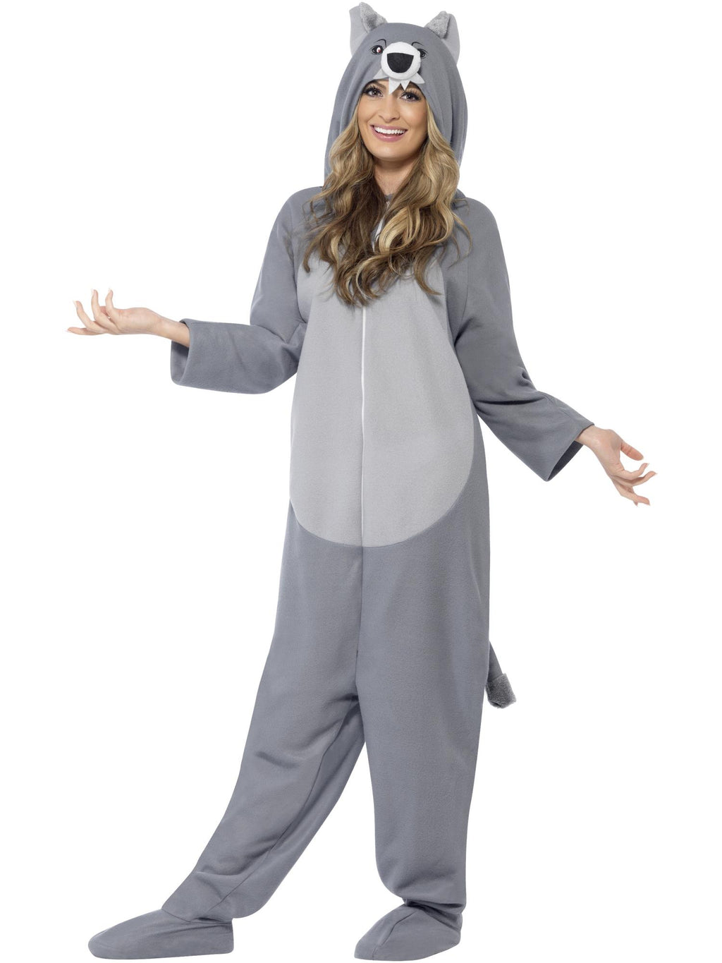 Smiffys Wolf Costume, with Hooded All in One - 27858