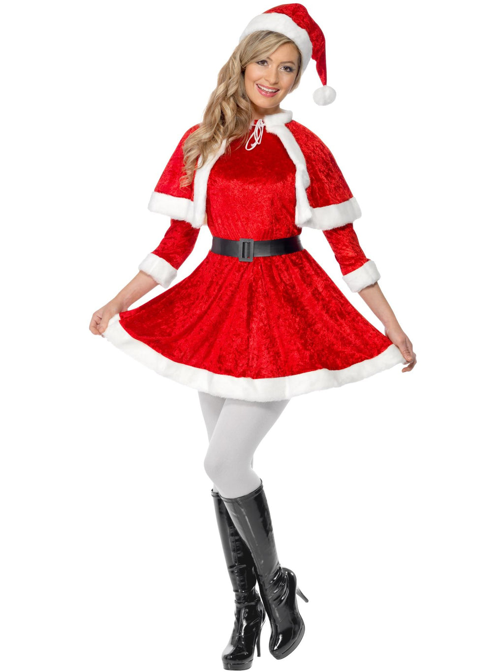 Smiffys Miss Santa Costume, with Cape & Belt - 29005