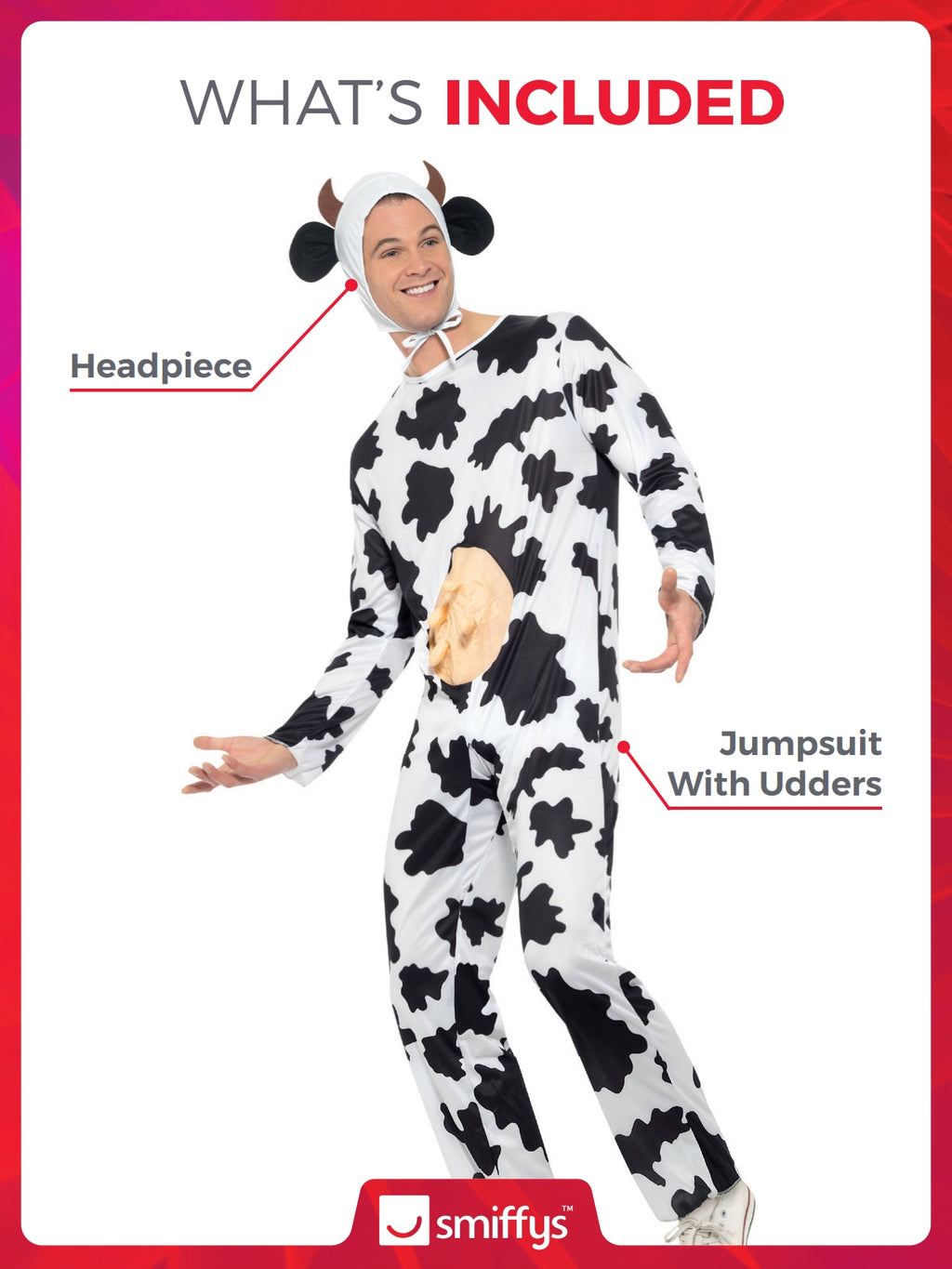 Smiffys Cow Costume with Jumpsuit - 29115