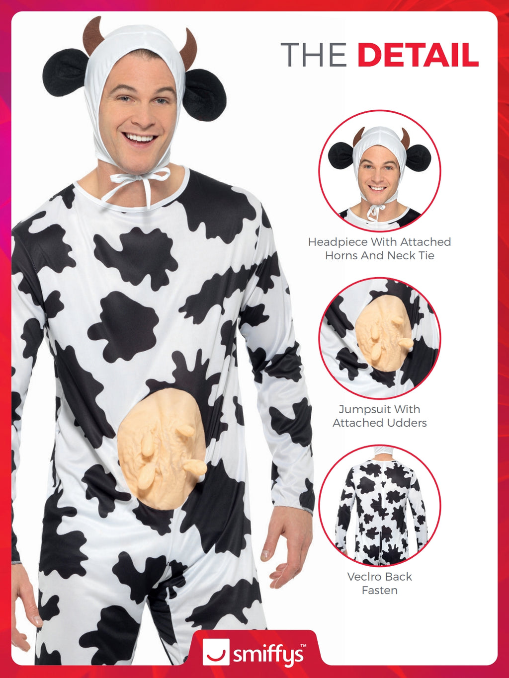 Smiffys Cow Costume with Jumpsuit - 29115