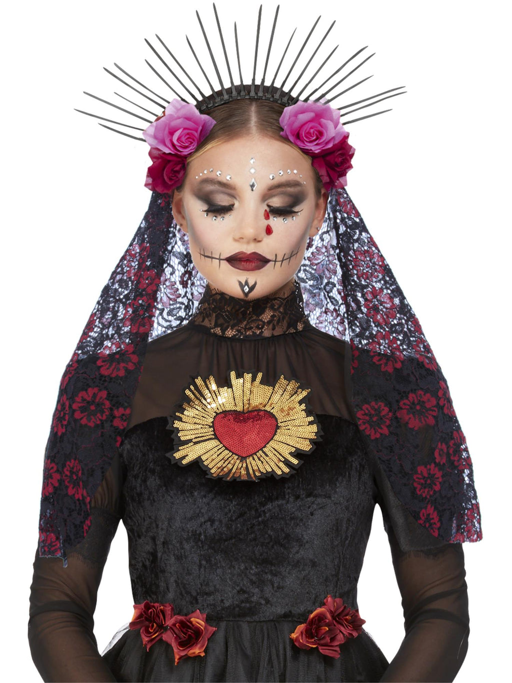 Deluxe Sunburst Day of the Dead Headband