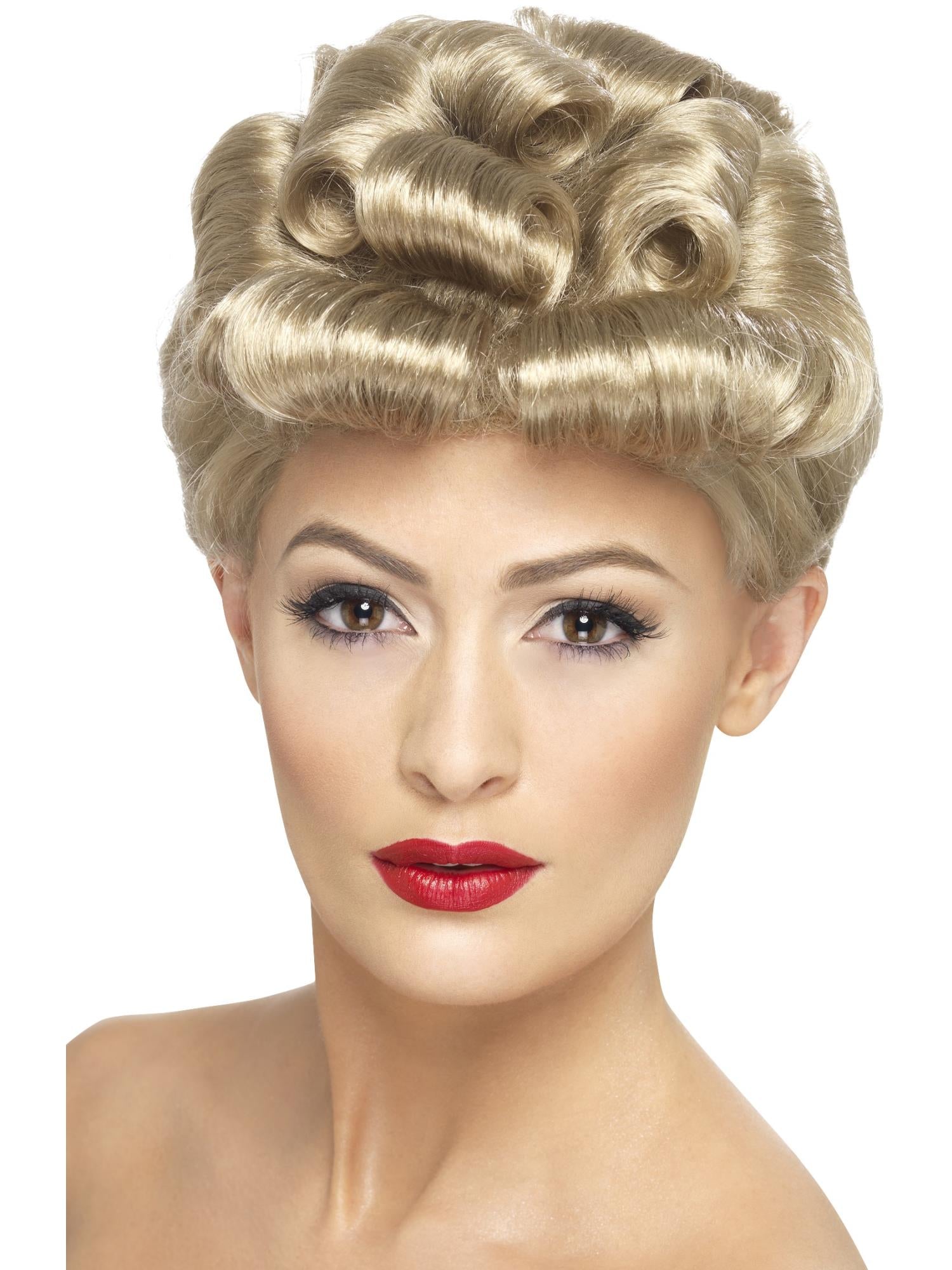 1940s Vintage Curls Wig, Blonde