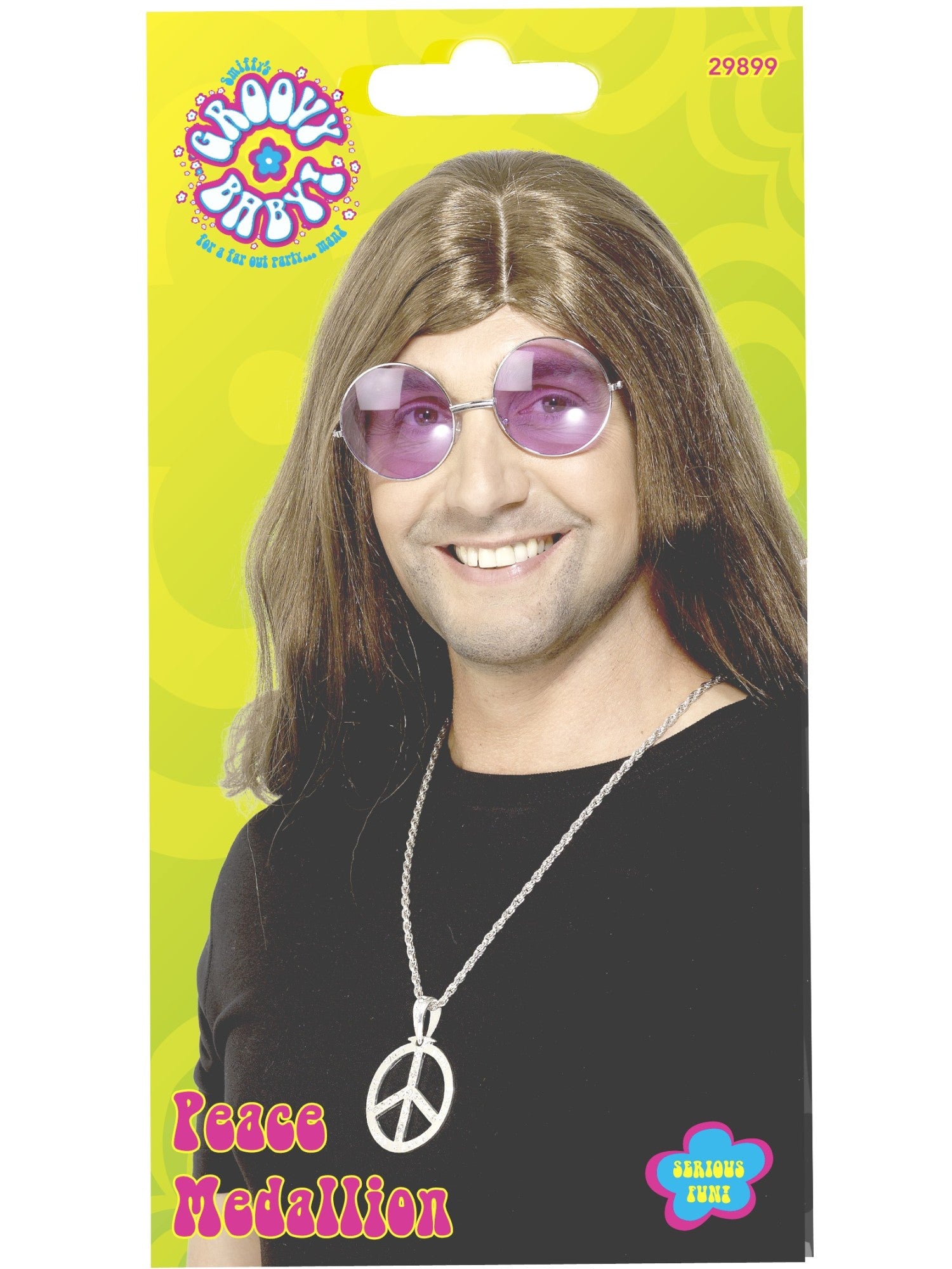 Smiffys 60s Peace Sign Hippie Medallion - 29899