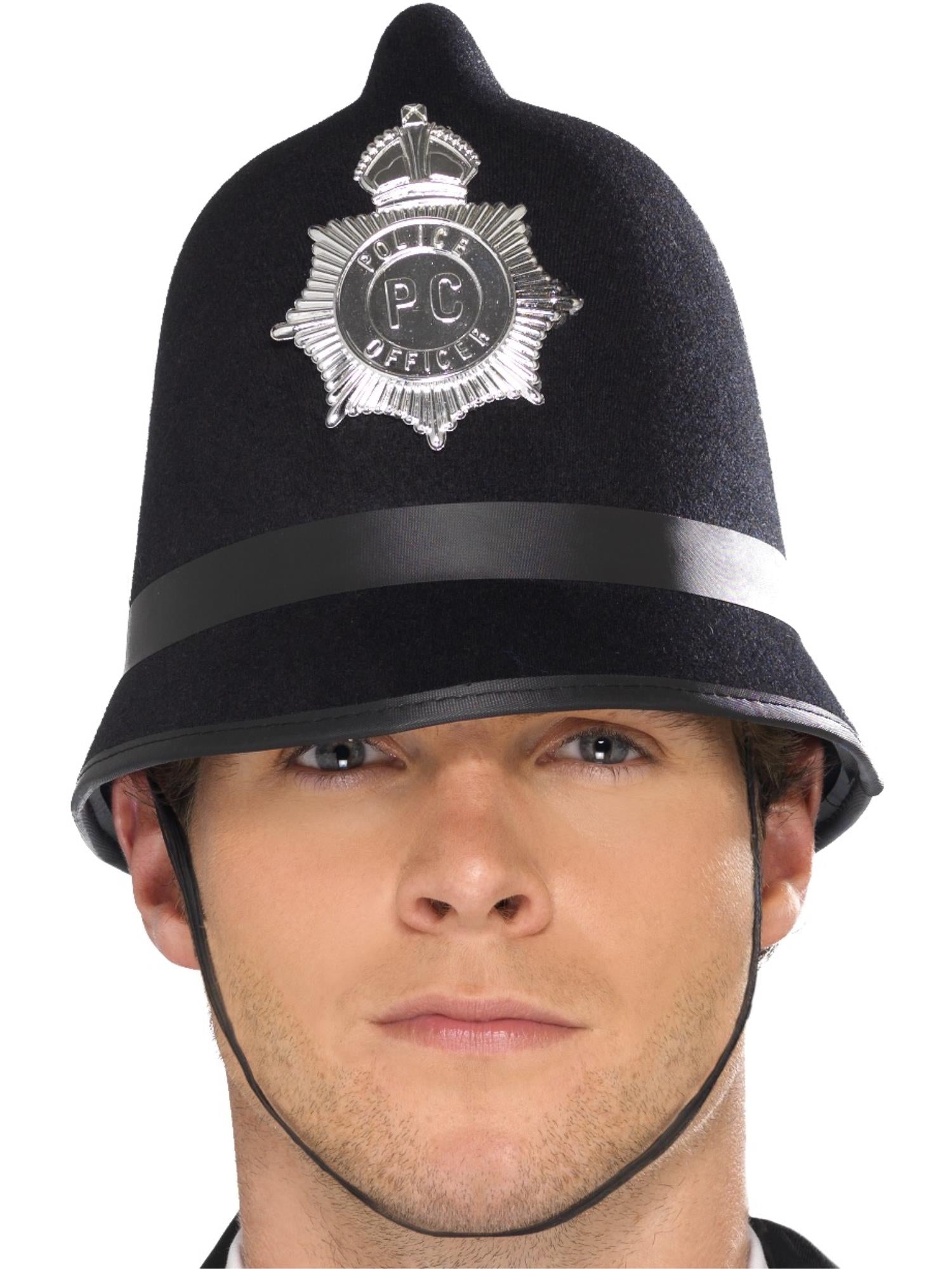 Police Hat Black Felt W/Badge