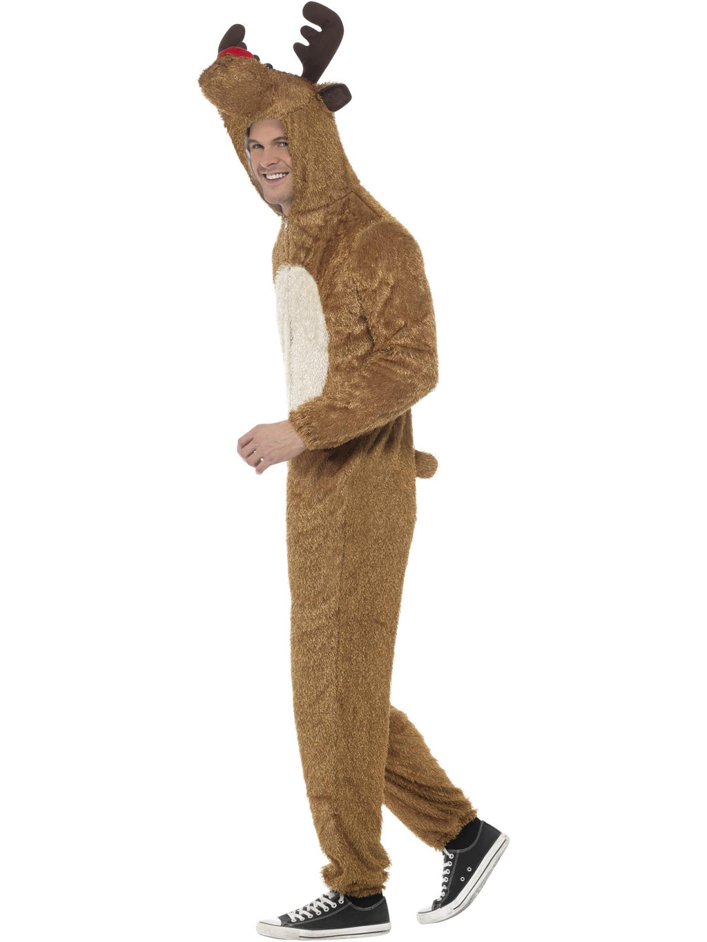 Smiffys Reindeer Costume, Brown, with Hooded Jumpsuit - 31668