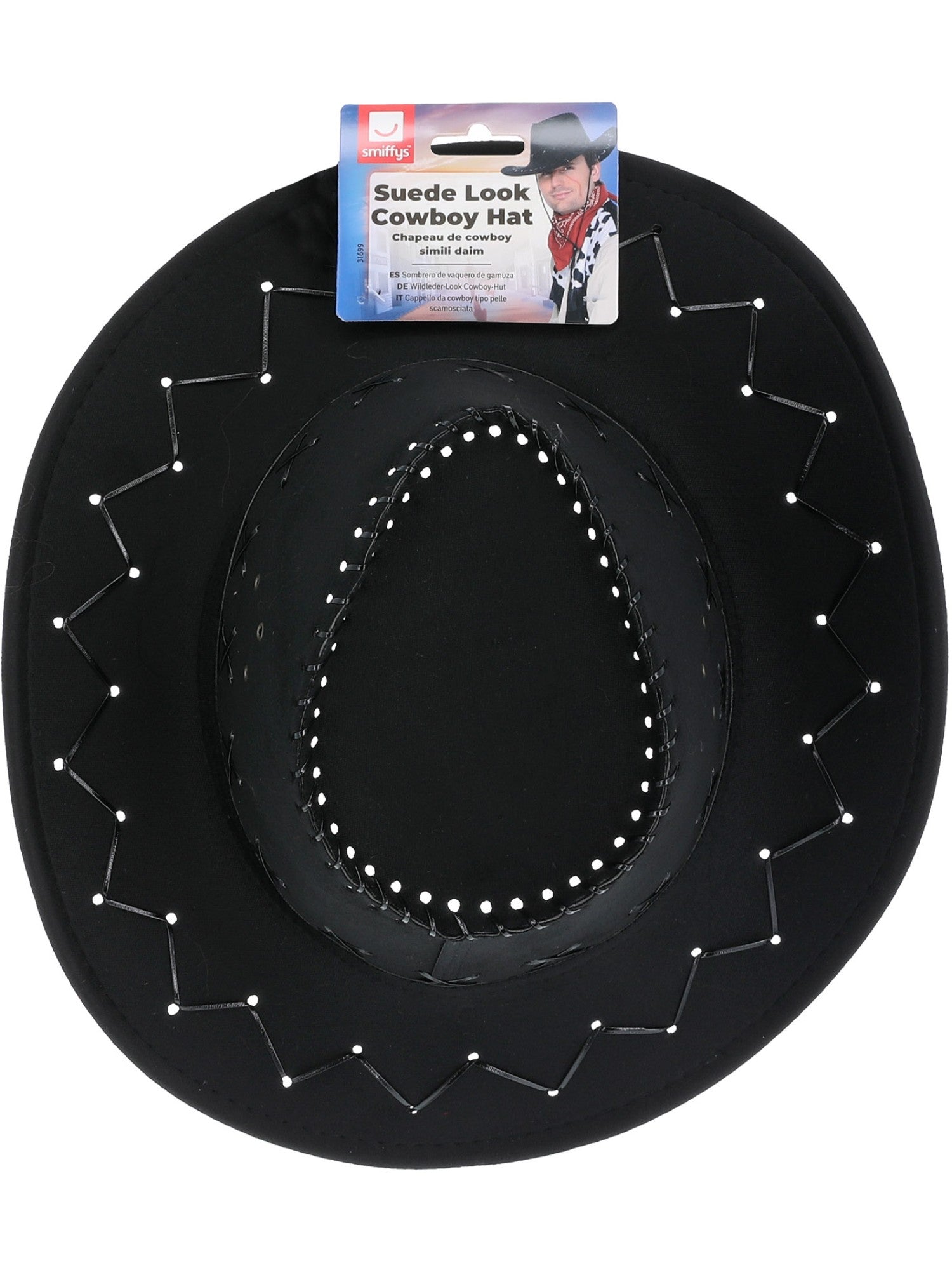 Cowboy Hat Black Suede Look